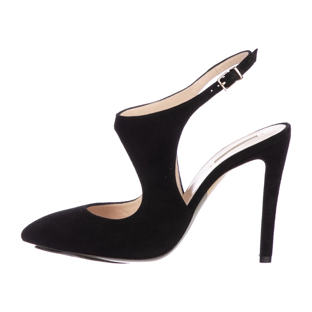 NWT Giorgio Armani Black Suede Pointed-Toe Pumps